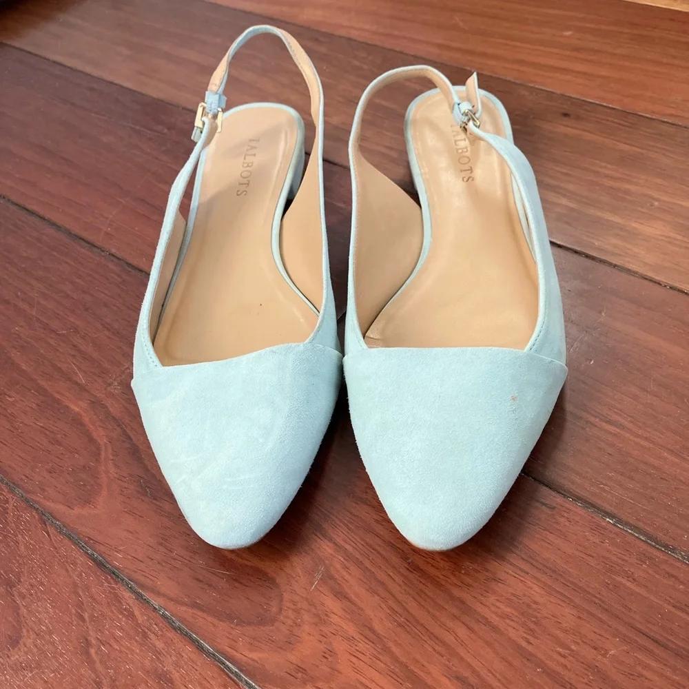 Talbots Women's Mint Blue Slingback Flats 11 - Picture 3 of 8